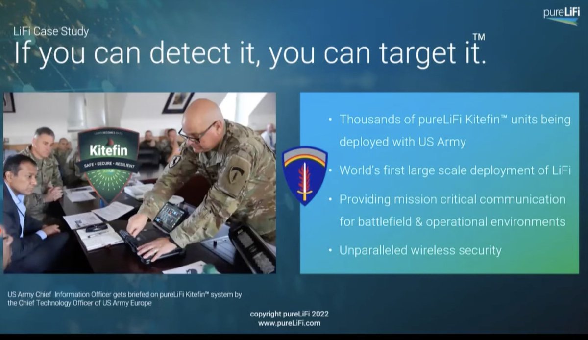 CorinneNokel's tweet photo. Pure #LiFi Kitefin units deployed with US Army

https://t.co/Bn6imKqltK https://t.co/enAz7lyurD