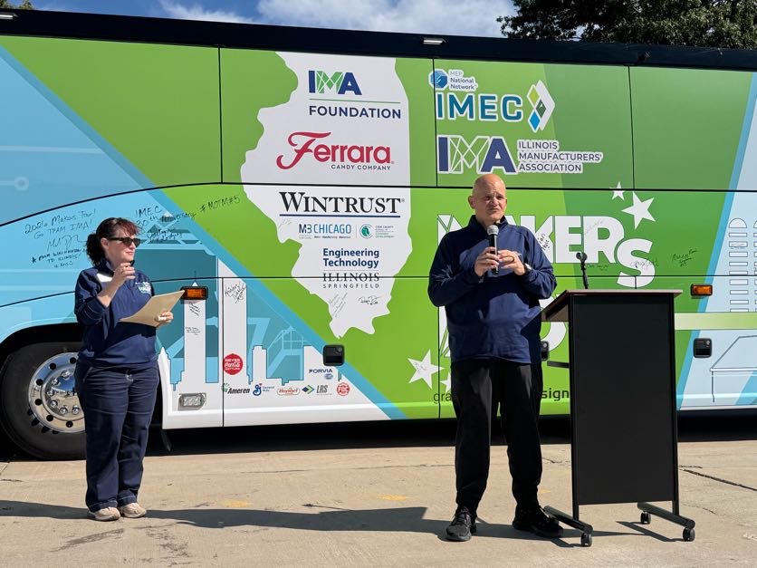 IMA_Today's tweet photo. Stop 3 of Day 1 brought #MakersOnTheMove to Plastipak Packaging in Champaign! We got an inside look at their innovative, sustainable packaging operations and the people behind them. Thanks to our hosts and everyone who joined us! Onto Stop #4! #MFGDay26 #MadeInIllinois https://t.co/Rz2DiCM47Y