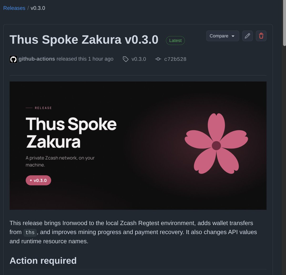 bajpaiharsh244's tweet photo. A new release of thus spoke zakura is out!

This release makes it even faster, snappier and secure.

We had more than 10+ contributors shaping this release, all collaboration happening in the Zypherpunk discord.

Give it a try today, link the comment https://t.co/V1lTMcLseU