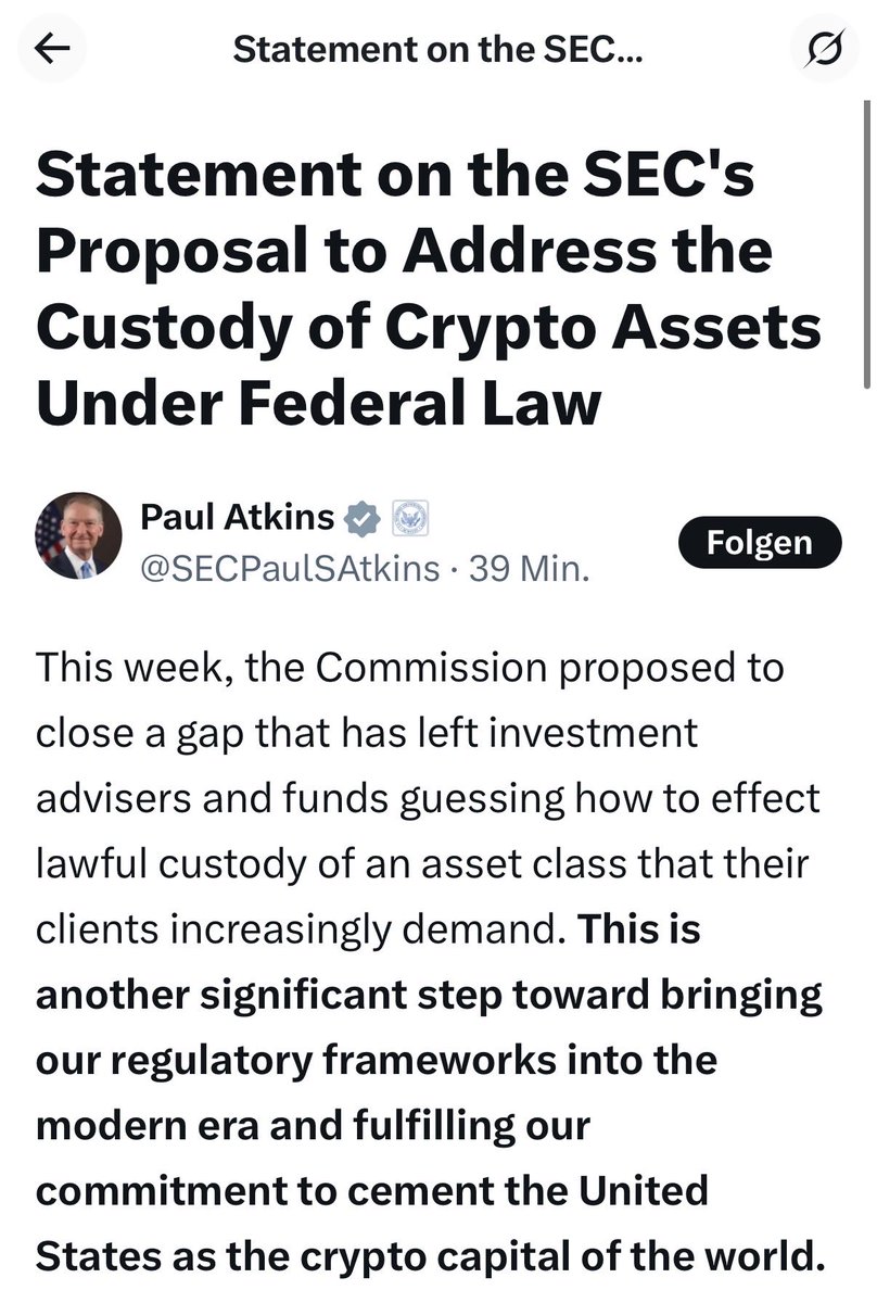 _Crypto_Barbie's tweet photo. 🇺🇸 HUGE: SEC CHAIR PAUL ATKINS JUST ANNOUNCED: „MORE REGULATORY PROPOSALS ARE ON THE HORIZON!“ 🙌🏼

FULL REGULATORY CLARITY INCOMING &amp; NO CLARITY ACT NEEDED! 🚀 https://t.co/ZQawqPpdqN