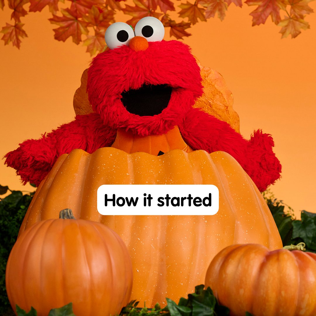 elmo's tweet photo. IT’S PUMPKIN SEASON!!! 🎃🎃🎃 Yeah baby!!! 🎃❤️ https://t.co/RESxhWpkvl