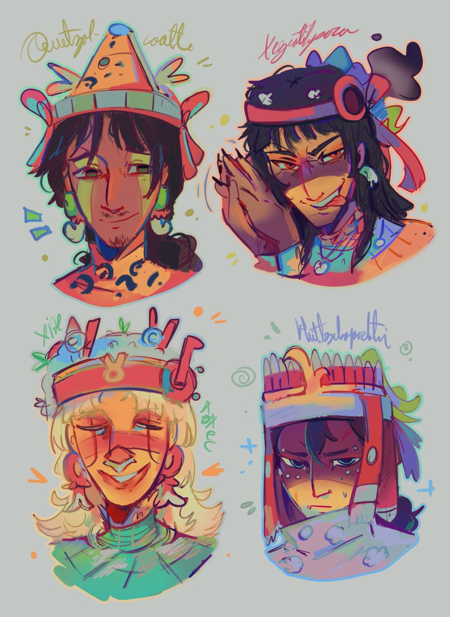 imamuffiin_'s tweet photo. Los tezcas o la familia disfuncional 🐍🐆🪴

#Quetzalcoatl #tezcatlipoca #xipetotec #huitzilopochtli #aztec https://t.co/Hz83y2u99e