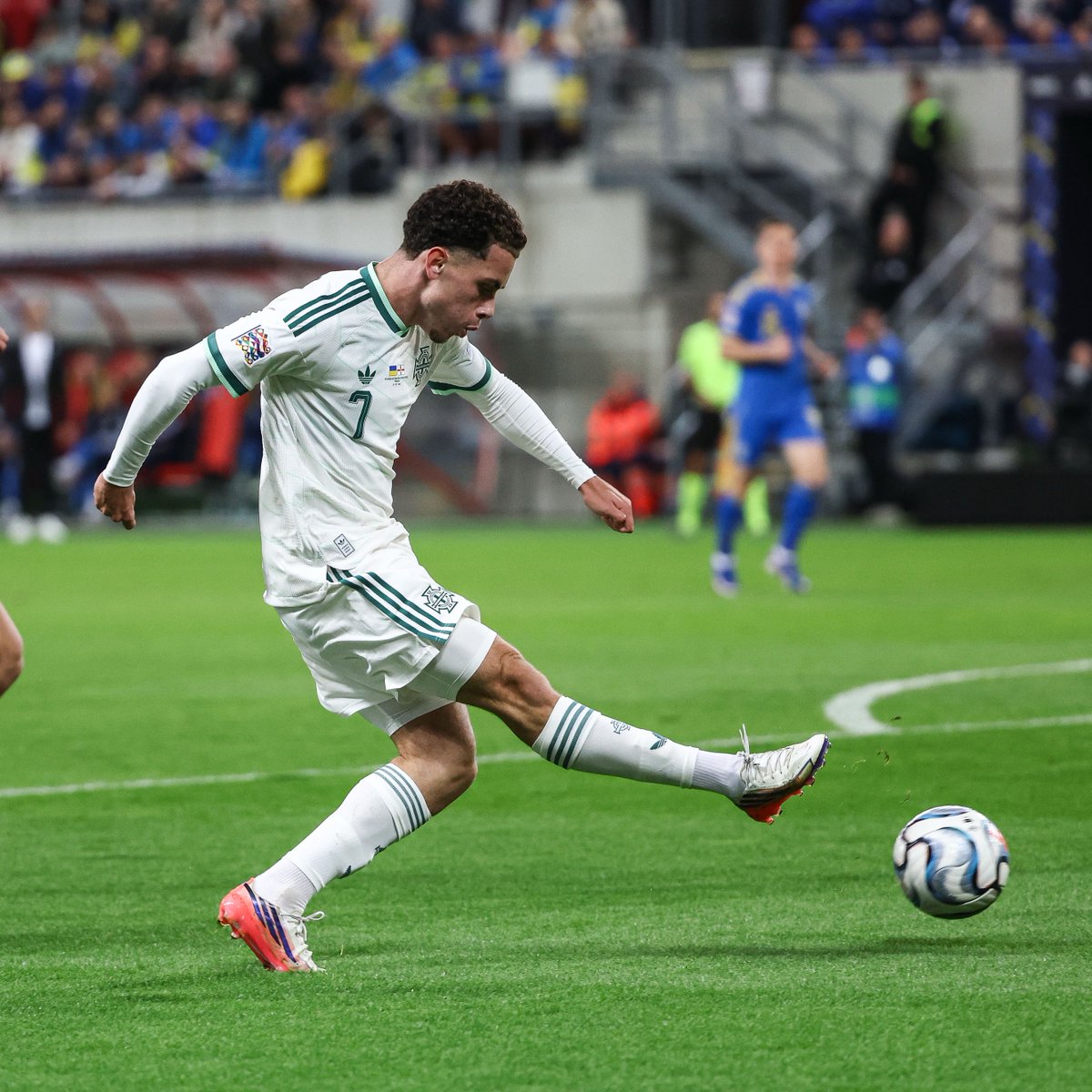 NorthernIreland's tweet photo. An assist for Kieran Morrison on his competitive debut 👏🏻🟢⚪️ #GAWA https://t.co/hEXRdlkpGP