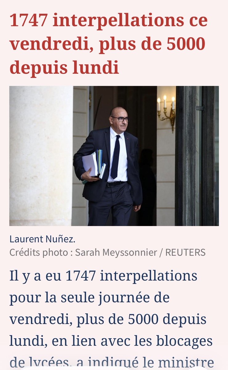 RoyalSegolene's tweet photo. Laissez les lycéens tranquilles. Relâchez-les. C’est vous qui les provoquez comme vous avez fait avec les gilets jaunes, les pompiers, les soignants, les agriculteurs. Manifester et un droit et cela doit être rappelé à chaque policier. Ils chargent des lycéens juste rassemblés sur vos instructions et ensuite leur font porter la responsabilité des violences. Ce pouvoir finissant est écœurant, violent, pour faire oublier son incompétence et sa mise en faillite du pays. La communauté internationale est effarée. Et ils ont encore 200 jours pour nous faire du mal. Et personne ne réagit autour de ce monarque finissant et incontrôlable pour limiter les dégâts ? L’ordre juste, vite. La France tranquille et au travail, vite. Inscrivez-vous pour voter à la primaire 2027, plus que 3 jours