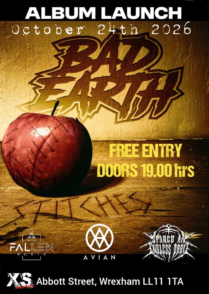 bentama23's tweet photo. With the announcement of our album STITCHES getting released yesterday on 23.10.26, we can now announce our "Album Launch" show on 24th October at XS Wrexham 
It's also the last date of Fallen North' North UK tour.
Support comes from Avian and Spared an Endless Orbit 
Free entry https://t.co/gEI4zOr8Gm