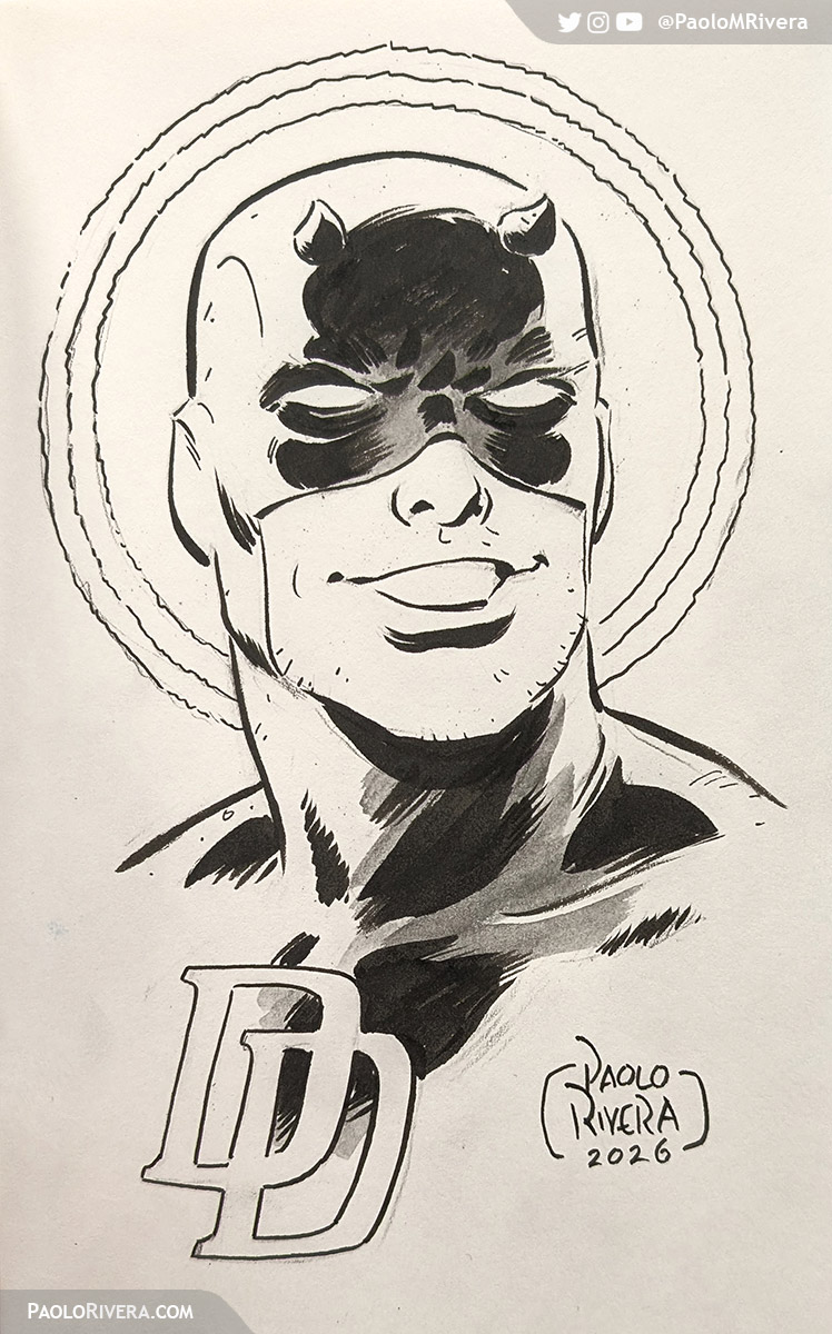 PaoloMRivera's tweet photo. Here's a 5x7" Daredevil from last month's Dragon Con. https://t.co/TVK9wt5Mp9