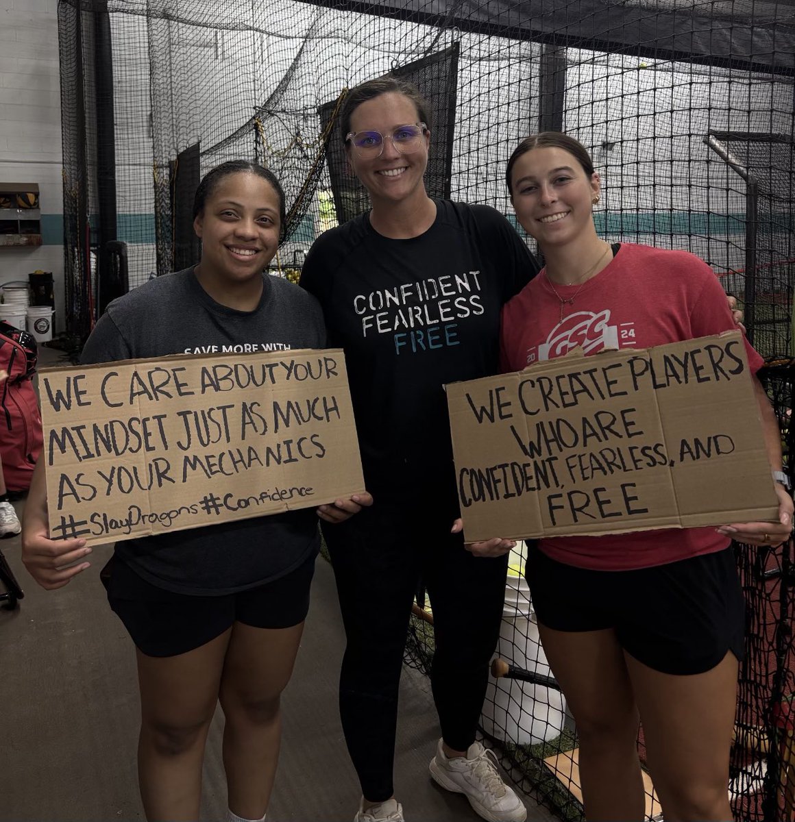 DickeysDugout_'s tweet photo. Truth! @DickeysDugout_ we care about YOUR MINDSET as much as we care about your mechanics! We create players who are CONFIDENT, FEARLESS and FREE. Come train with with Bella, Kayla, and Haleigh (all D1 softball Alumni) #UNCSoftball #KSUSoftball #LipscombSoftball https://t.co/RBKtq75x5v