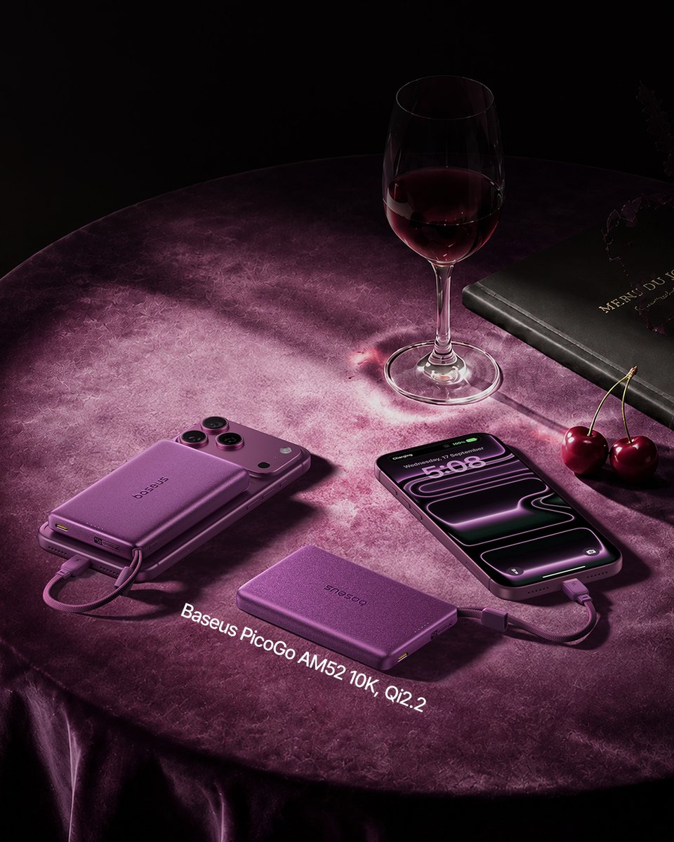 Baseus_Global's tweet photo. Wherever the day ends up. π
Dinner, the gate, a window seat. Snap it on for 25W Qi2.2, or plug in with the cable that's already attached.
Baseus PicoGo AM52, now in Dark Cherry.
πhttps://t.co/sRrGighVnc
#Baseus #BaseusPicoGo #BaseusDarkCherryCollection #iphone18promax #burgundy #newtrick #baseuspowerbank