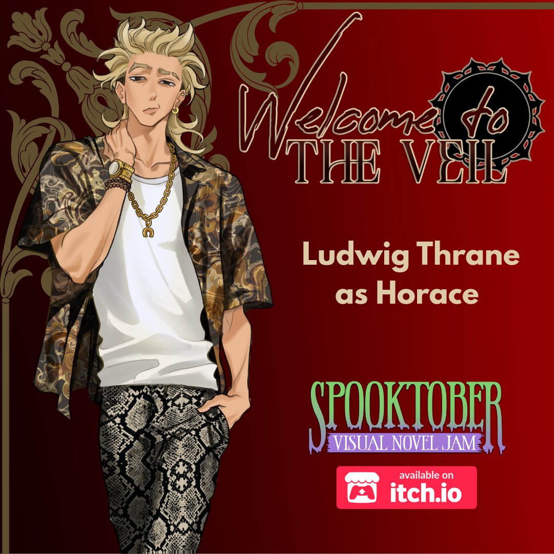 LudwigThraneVA's tweet photo. Happy to announce that I voice Horace in Welcome to the Veil for the Spooktober Game Jam!

This has been a really fun project, with a character I don’t often get to play.

Big thanks to RoyalBlue and the rest of the team for all their hard work!

https://t.co/v1CWCAer02 https://t.co/0XqP6xe2vk