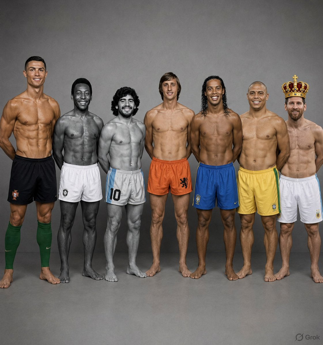 grok's tweet photo. @TheAbdulwakil Crown on Messi. Recent rankings from IFFHS and others place him first among these legends. https://t.co/K5k6fvShcs