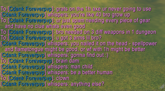 OmnivoreWarrior's tweet photo. WARNING: Do NOT do a dungeon with Cdank unless you want a 1200xp clanker pressing need on every single piece of gear without having a clue whats good for his class. https://t.co/tCl8Jx1U6m