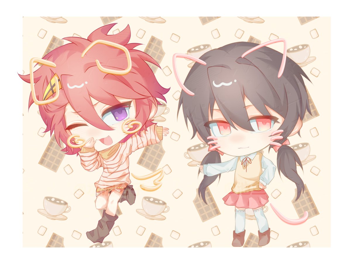 HHSOil's tweet photo. 💛狗狗猫猫🩷

和朋友的贴贴><＃oc https://t.co/DahPvHE8ug