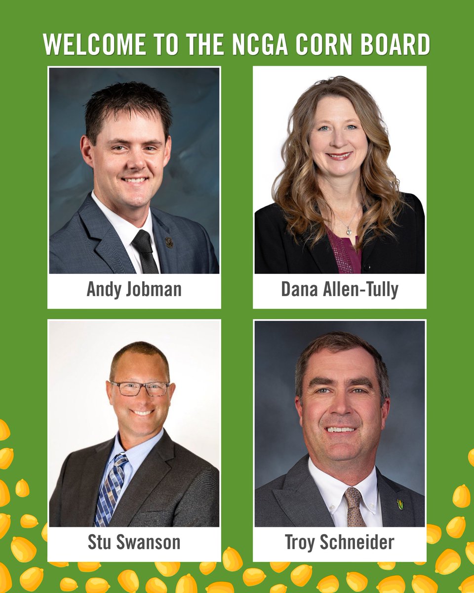 NationalCorn's tweet photo. Help us welcome and congratulate these additions to the NCGA Corn Board! These farmers have stepped up to advocate for corn growers on a national level. We appreciate their commitment and look forward to working together. 
@NECornBoard @mncorn @iowa_corn @COgrown https://t.co/ztDOnCsJGy