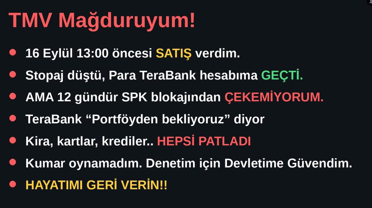 Fonzade's tweet photo. #TMV #SPK
@SermayePiyasasi
#TMVfonmagdurlarınıduyun
@Takasbank
#MKK
@Merkez_Bankasi
@MerkeziKayitTur
#TeraPortföy #TeraBank
@HMBakanligi
@_cevdetyilmaz
@RTErdogan
@AKParti
@BDDKResmi https://t.co/vFRgVn2rwY