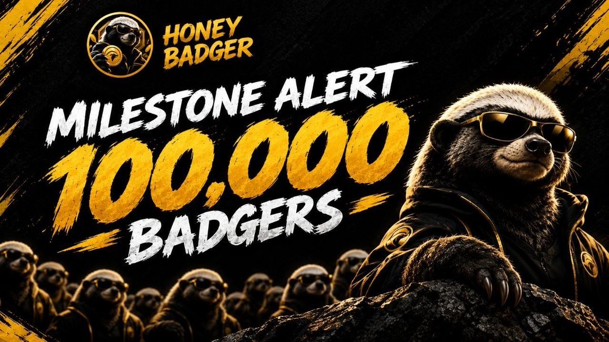 HoneBadgerX's tweet photo. ⚠️ MILESTONE ALERT ⚠️ 

🦡 100,000 BADGERS!

The Den just crossed 100,000 users. 🍯🔥

To celebrate, there’s a FREE GIFT waiting for you inside the Honey Badger Mini App.

🎁 Go into the Mini App and claim yours.

100K STRONG. THE DEN KEEPS GROWING.
🦡🍯

[ https://t.co/gS4DzphHi1 ]