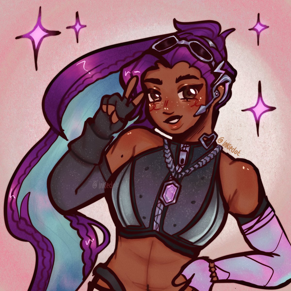 inkiedot's tweet photo. #owtober ,, day 2: least played hero 

a whole 11 minutes on sierra augh 

couldn’t get used to her kit but i may have to learn bc her le sserafim skin is too cute 

#overwatchfanart #sierraoverwatch https://t.co/uwsvt4UiYQ