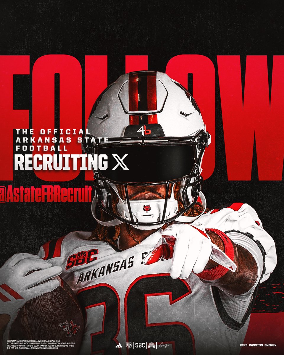 NickValente_FB's tweet photo. Looking for the next great class of Red Wolves!!! 

Recruits, you NEED to follow this account to stay up to date on all things Arkansas State Football. Let’s connect ‼️

@AStateFBRecruit 
#WolvesUp🐺 https://t.co/2ABVP8oZkY
