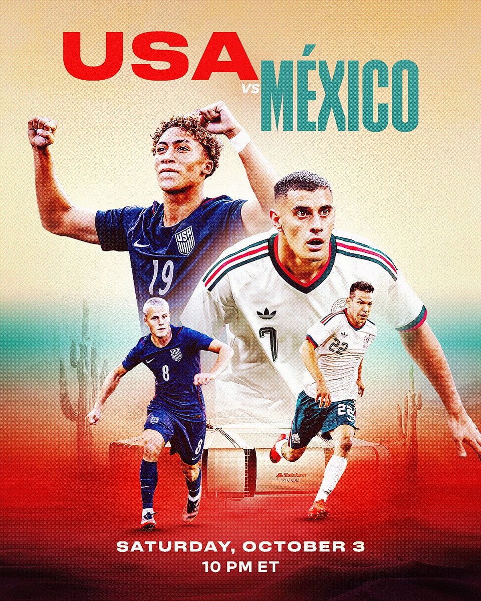 Rivalry renewed in the desert. 🏜️

USA. Mexico. TONIGHT. 
 [📷](https://pbs.twimg.com/media/HTpidZUXUAA7BMV.jpg) https://pbs.twimg.com/media/HTpidZUXUAA7BMV.jp