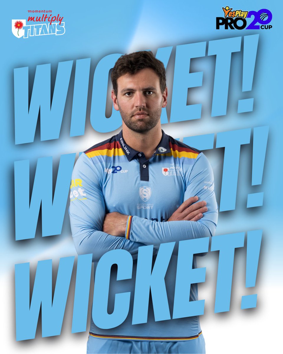 Titans_Cricket's tweet photo. TWO WICKETS FOR THE SKIPPER! π₯
Donovan Ferreira gets two in quick succession, dismissing Boast for 9 and Siboto for 6.π
The Sky Blues are closing in.π
#WhereLegendsRise #YesPlayPro20 https://t.co/j8Ysk9aBjM