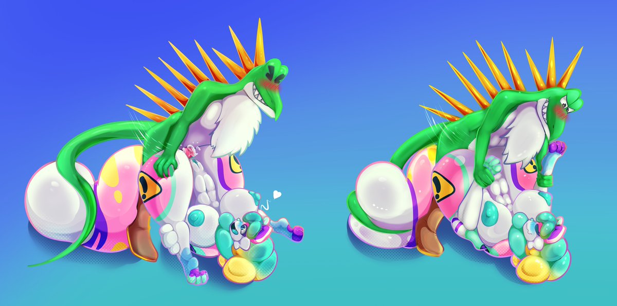 derpy278's tweet photo. ⭐️Comish sequence for yoshivorous25 !

🍔It seems that the lizard prefers the funny stretchy kitty like a squeaky ball to fill and squish~ https://t.co/nKnC3ViiRW