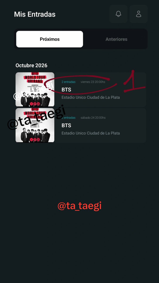 ta_taegi's tweet photo. Holuss vuelvo a publicar. 

Vendo una entrada para el 23 de octubre en Platea B, sección 11, fila 24. 

Atención chicas de Córdoba sobretodo asi es más seguro presencial. 

Compro / Busco / Bts / concierto / recital https://t.co/WEBaMXtuyB
