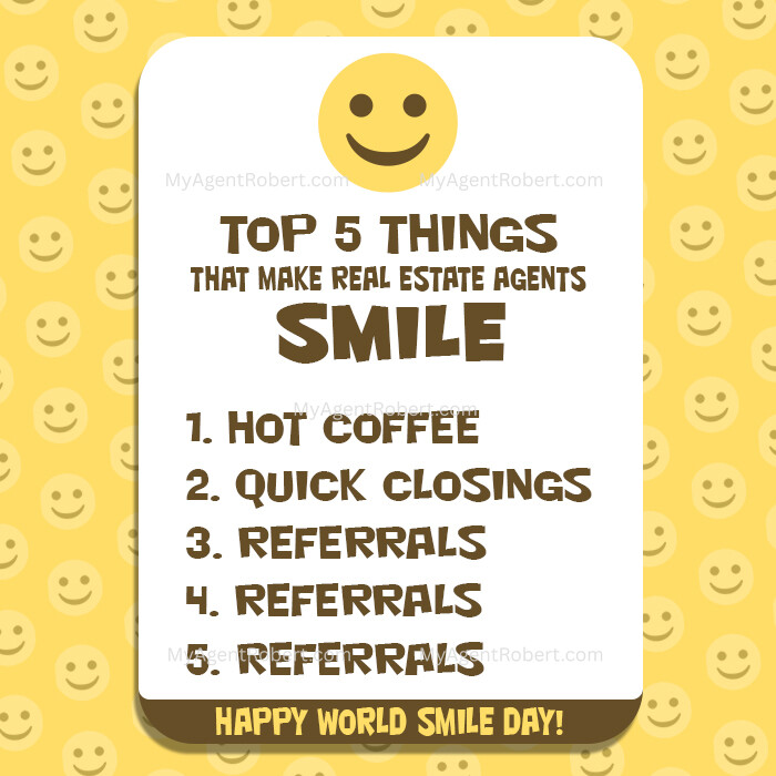 myagentrobert's tweet photo. Nothing puts a bigger smile on my face than quick closings, hot coffee, and referrals on repeat! 😄 Thinking about moving? Let’s make it happen! #WorldSmileDay #RealEstateAgent #ReferralLove https://t.co/Sg6o3GMYOQ