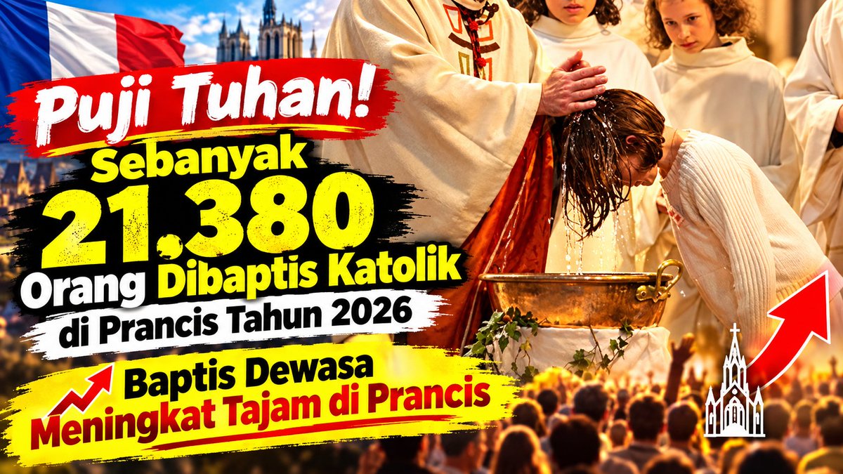 PostinusGul's tweet photo. MENGEJUTKAN! Tembus 21.380 Orang Masuk Katolik di Prancis pada Tahun 2026 https://t.co/q0wTUq22uq lewat @YouTube https://t.co/DfNWiNiiL8