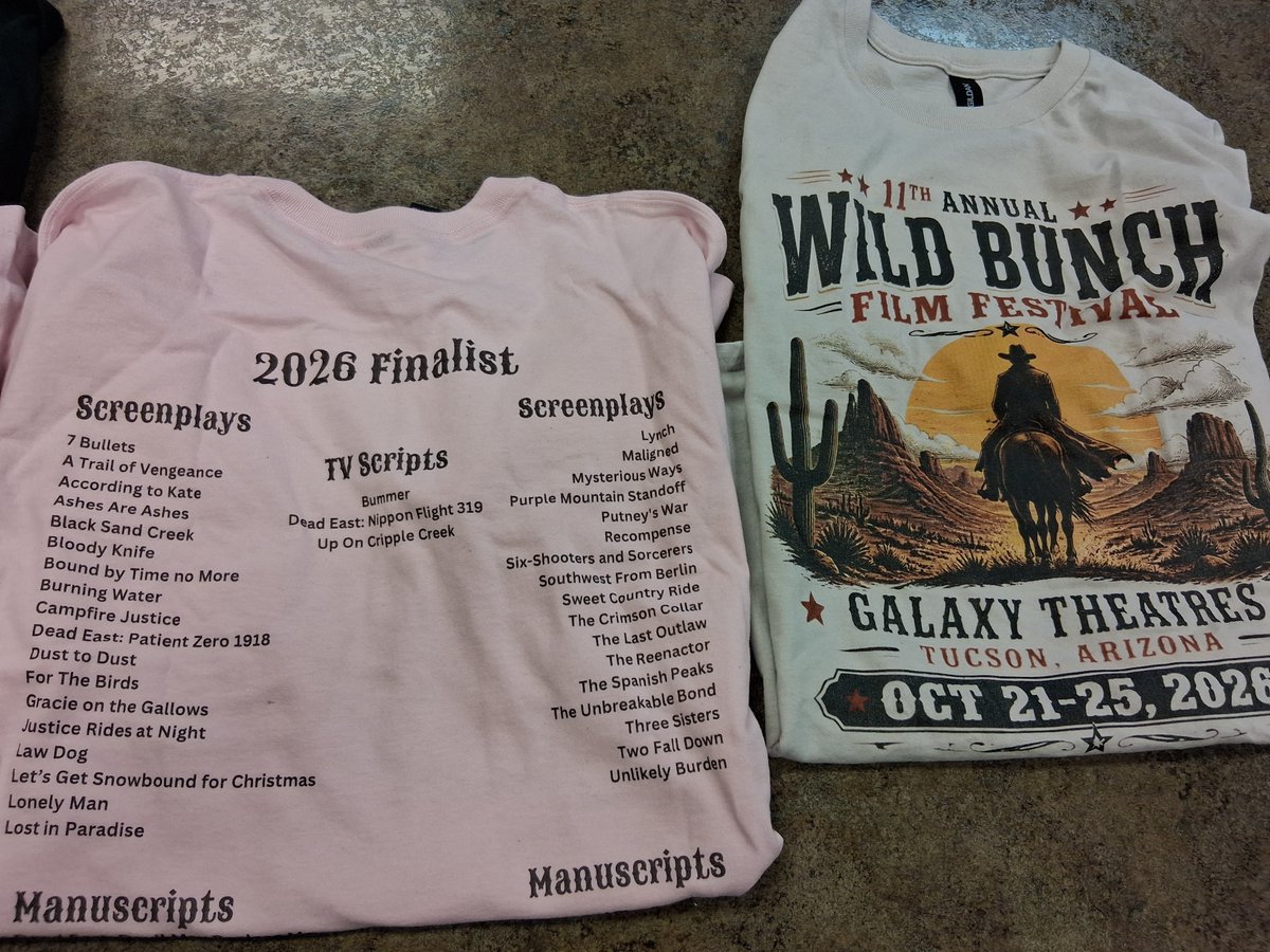 SherryFrasier13's tweet photo. My #screenplay is 1) up for an award from the @TWBFilmFestival and 2) it's on the back of a tshirt!
Whaaat!!! Exciting & fun. https://t.co/U344VM1hTx