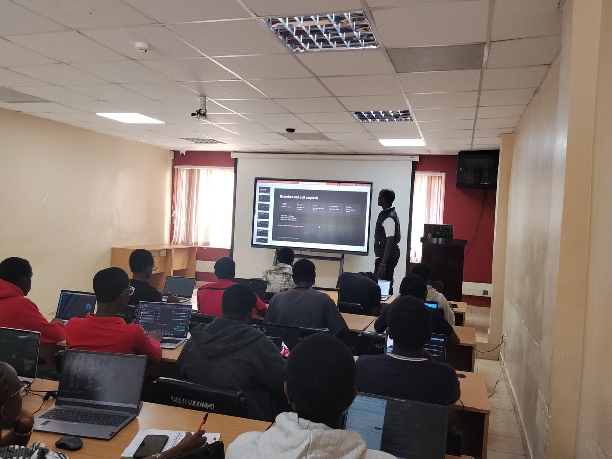 gdgkabarakuni's tweet photo. From git init to the command line. 🚀

Today, we got hands-on with Git, CLI and the tools that modern development workflows at Git, CLI &amp; Beyond: Kickstart Your Dev Journey - by Caleb Njogu.

This is only the beginning ✨. 

#gdgkabarak #KabarakUniversity https://t.co/PRZxReALMF