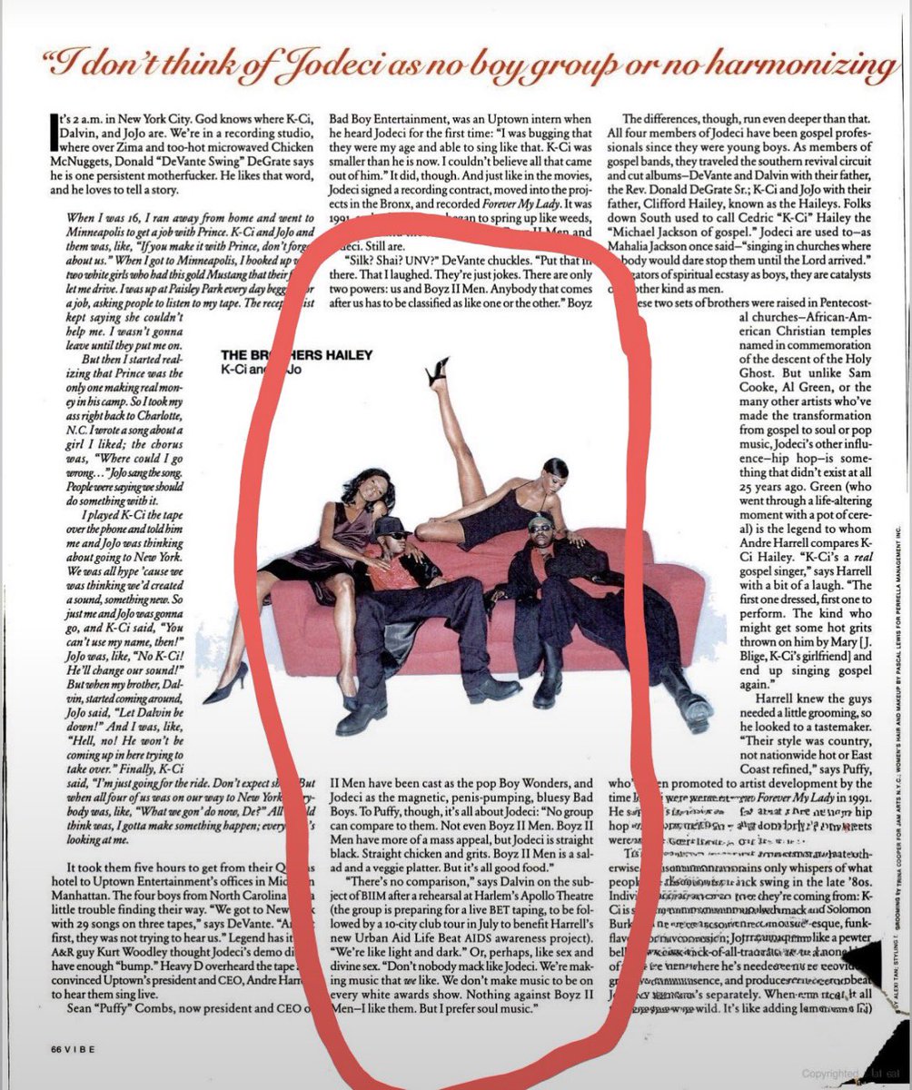 DragonflyJonez's tweet photo. Jodeci themselves said Boyz II Men lacked soul and made music for white award shows. Puff said Jodeci were chicken and grits soul and Boyz II Men were an r&amp;b salad. It was not some “edgy” outlier opinion during Boyz II Men’s run to think they made bland music. https://t.co/m61qBLuiWX