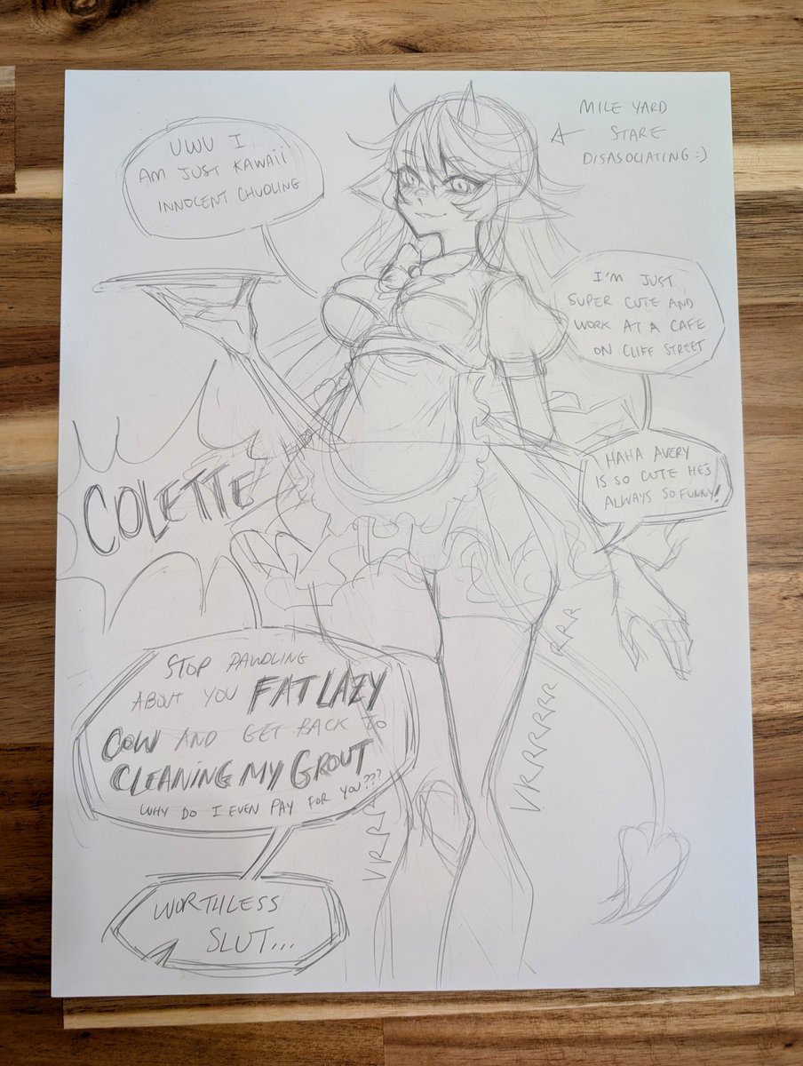 ColetteCroixdol's tweet photo. hey at least I drew cute maid outfit 🤤 https://t.co/ekqhRhiLr9