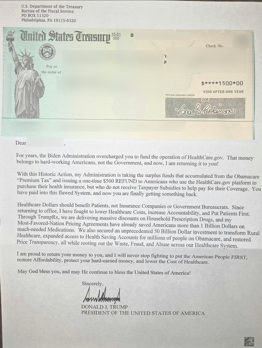 Micro2Macr0's tweet photo. Just got this check in the mail from @Trump. 🤣

@republicans are totally going to win in November!!!! https://t.co/tq5rfJJtjH