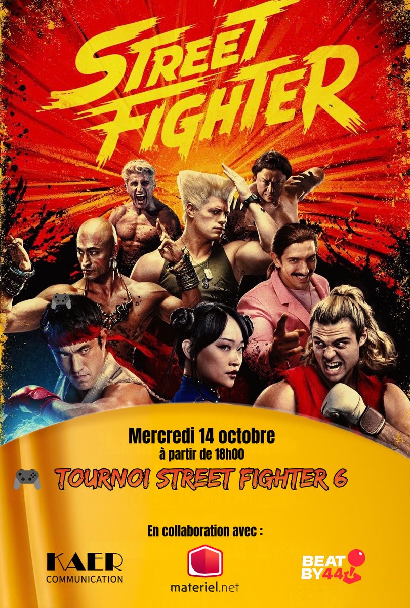 Beatby44's tweet photo. 🍿Street Fighter 6 sur le grand écran!🍿

Mercredi 14 octobre à partir de 18h00 📅

Pathé Atlantis 📍

32 joueurs (places limitées !)  🔥

Ne restez pas loin, le règlement et les détails pour s'inscrire arrivent très vite 👀 https://t.co/nfG941uqDu