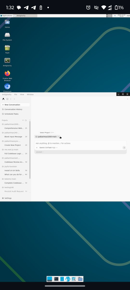 Max86106700's tweet photo. @thtbee_ By the way I'm already using full version of antigravity. By download Linux in my phone and remotely connected to my browser 🫡 https://t.co/C4OcrrPpTO