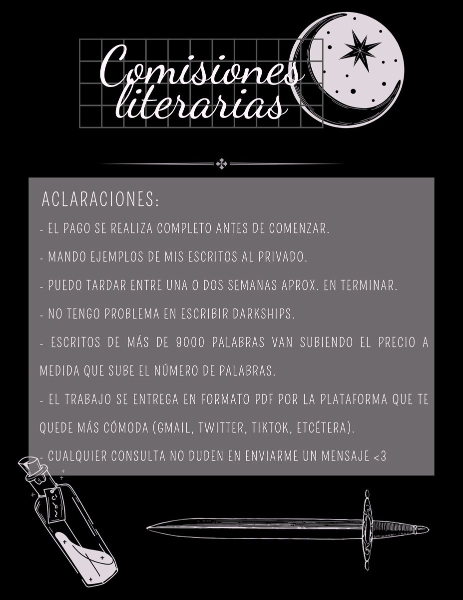 kidkillerv's tweet photo. 🌷 COMISIONES LITERARIAS 🌷

Bueno chikisss, debido a mi complicada situación económica abro comisiones literarias. Me ayudan muchísimo compartiendo y no duden en mandarme un mensajito consultando cualquier cosita muak muak💋 https://t.co/Scq1ILdmUI
