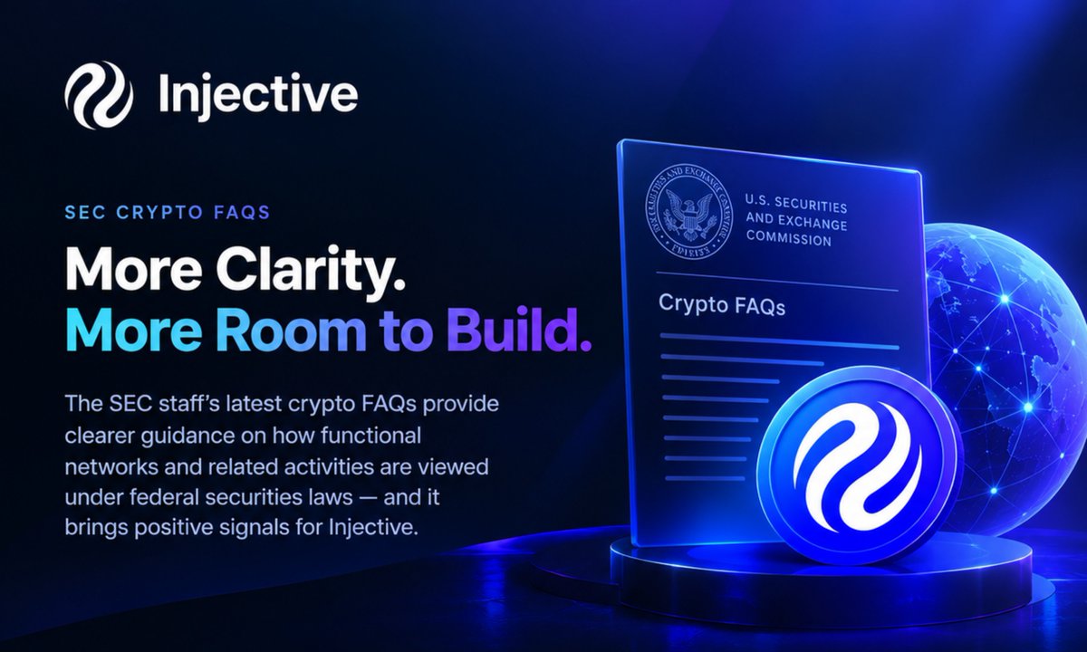 Favorat_'s tweet photo. The SEC staff’s new crypto FAQs give more clarity around how functional crypto networks are viewed under the federal securities laws..

 and that is relevant to @injective as a live network with real utility, staking and onchain applications. 🧵 https://t.co/3m4uE6Jx3p