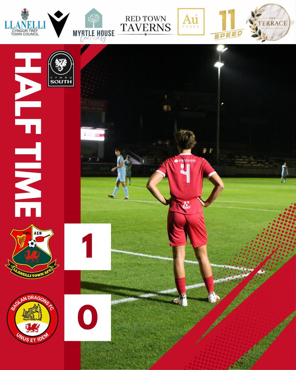 LlanelliReds's tweet photo. ⚽️ HALF TIME!

🔴Llanelli Town 1 - 0 Baglan Dragons 🔵

#WeAreRed | #mytownisyourtownisourtown https://t.co/eJaYOXKgNu