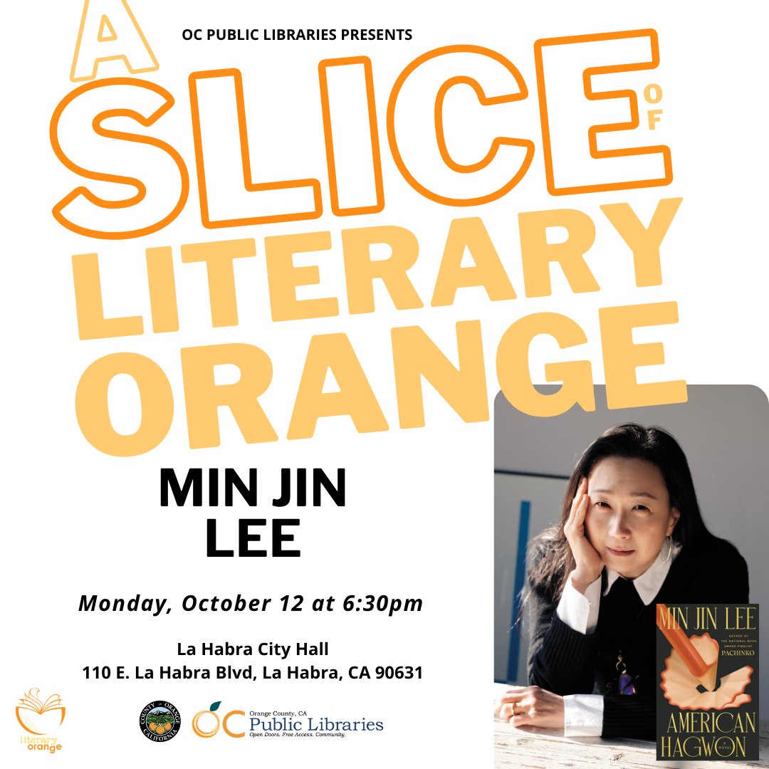 ocpublib's tweet photo. Meet Author Min Jin Lee @minjinlee11 
Monday, October 12 at 6:30pm
La Habra City Hall

For more information https://t.co/heRyILUZQM https://t.co/Gsb9R9t6MI