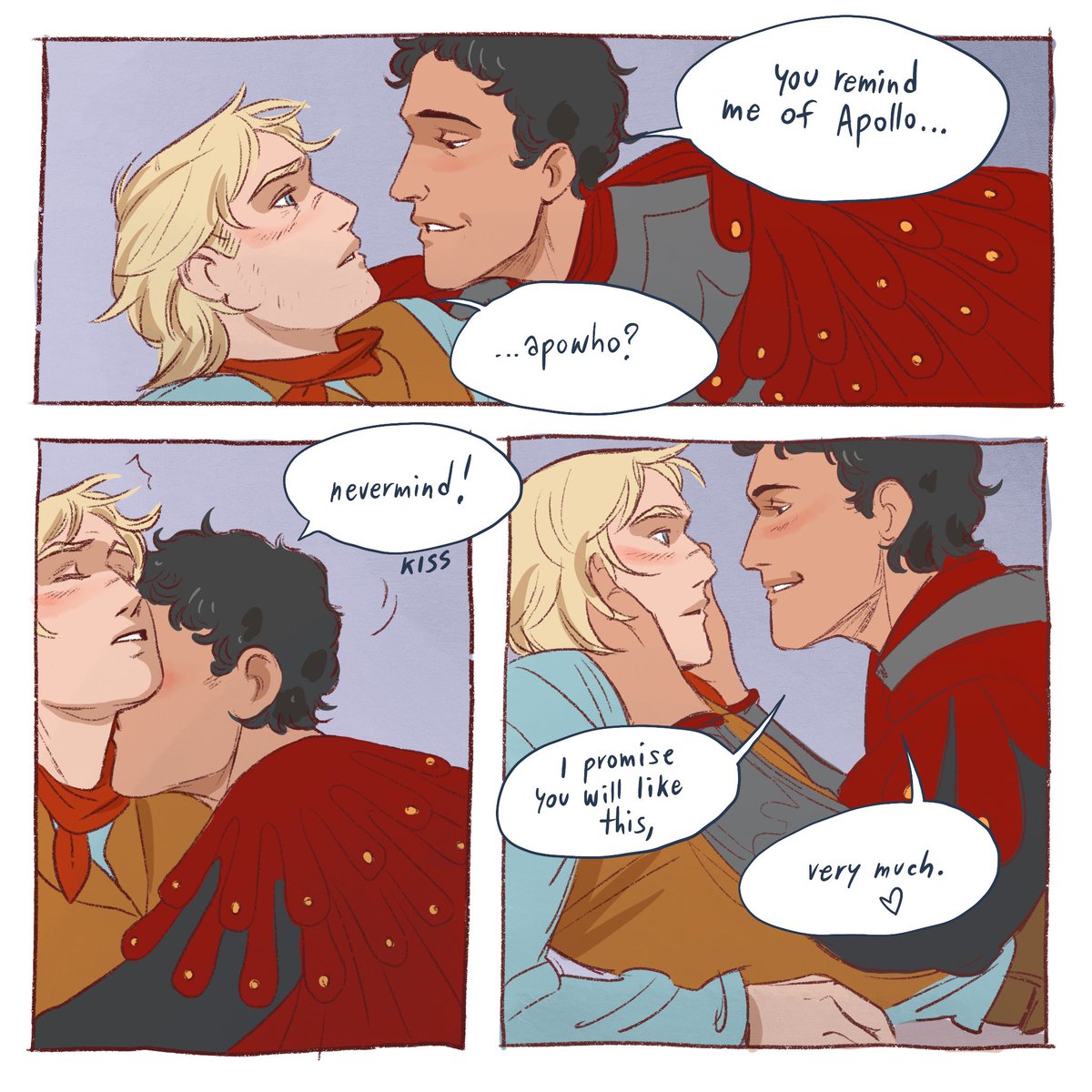 alice_rovai's tweet photo. Larry just doesn’t want to see it. 🤣 
And you?

“Apollo” is a short, 🌶️ comic with the og gays #Jedtavius. 

🏛️🤠✨👇 https://t.co/3j89QtV0N2