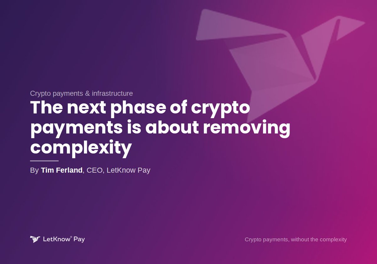 financialit_net's tweet photo. LetKnow Pay CEO Tim Ferland explores how enterprises can eliminate multi-chain friction, manage compliance, and integrate automated fiat settlement to scale digital asset adoption.

Read: https://t.co/7B1IcTebtF

#CryptoPayments #DigitalPayments #LetKnowPay https://t.co/HQFXJV0uNg