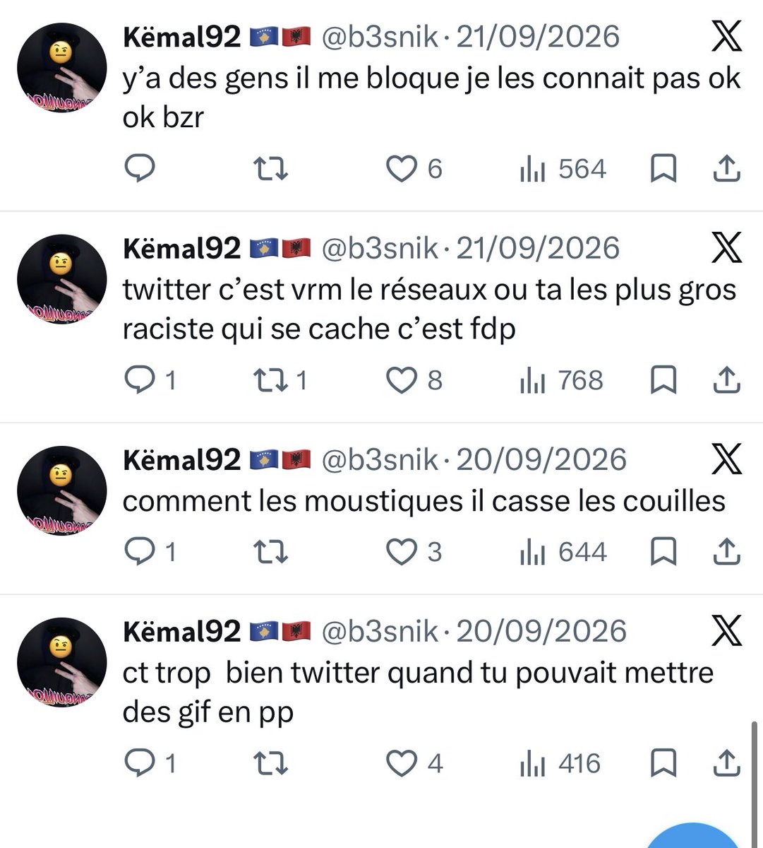 Wontwb's tweet photo. @b3snik @AntifaHashishin Continue à te parler tout seul fdp on te bz tous ta mere ❤️ https://t.co/WaUdwnUQBt