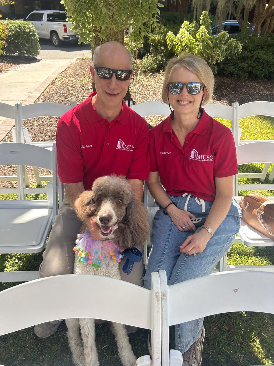 muschollings's tweet photo. A blessing for some very good dogs! @MUSCHealth's annual Blessing of the Therapy Dogs celebrates the PAWS teams who bring comfort and joy to patients and families across MUSC and Hollings. 

We’re grateful for every wagging tail that makes a difficult day a little brighter. 🐶 https://t.co/BbRViGSqGP