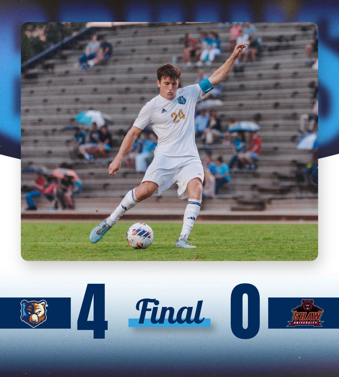 BJUBruins's tweet photo. The Bruins are rolling! They pick up a big win versus DII Shaw! 🐻⚽ https://t.co/V8XU0ZP31Y