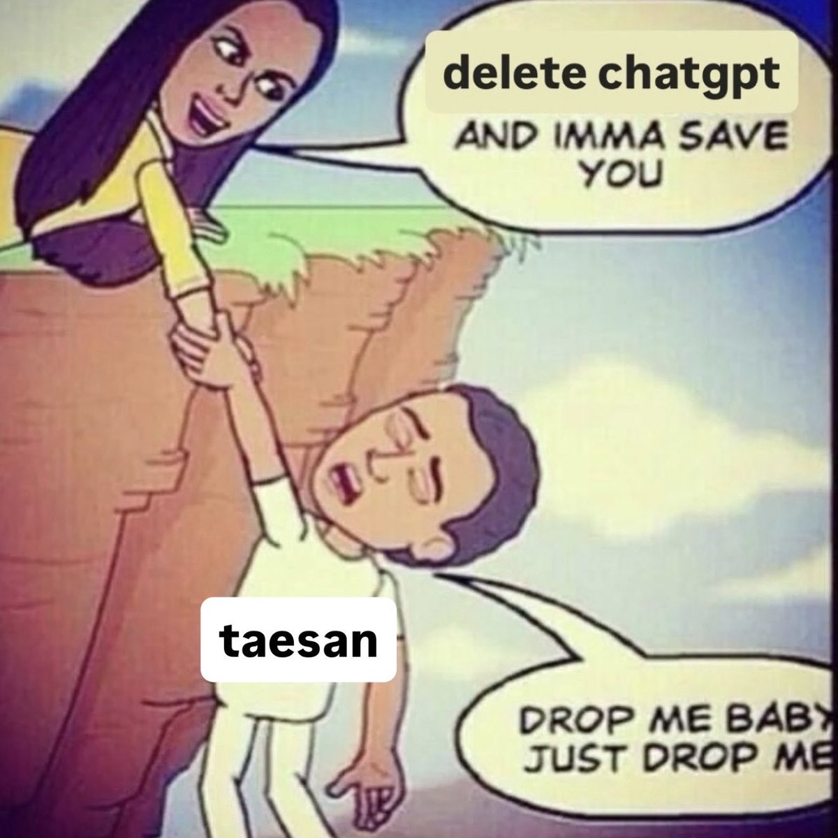 TAES4NLUVR's tweet photo. taesan put the chat gpt down PLEASE https://t.co/KrAl7lkAk2