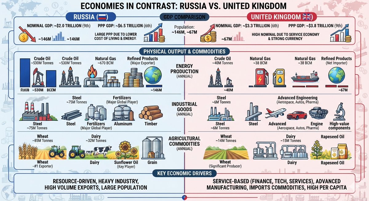 ChunChiuLu's tweet photo. @TuckerCarlson He's wrong about the UK having a larger economy.

Russia PPP GDP is $7 trillion. 

UK PPP GDP is only $3.5 trillion. https://t.co/2bzcHgvr3h