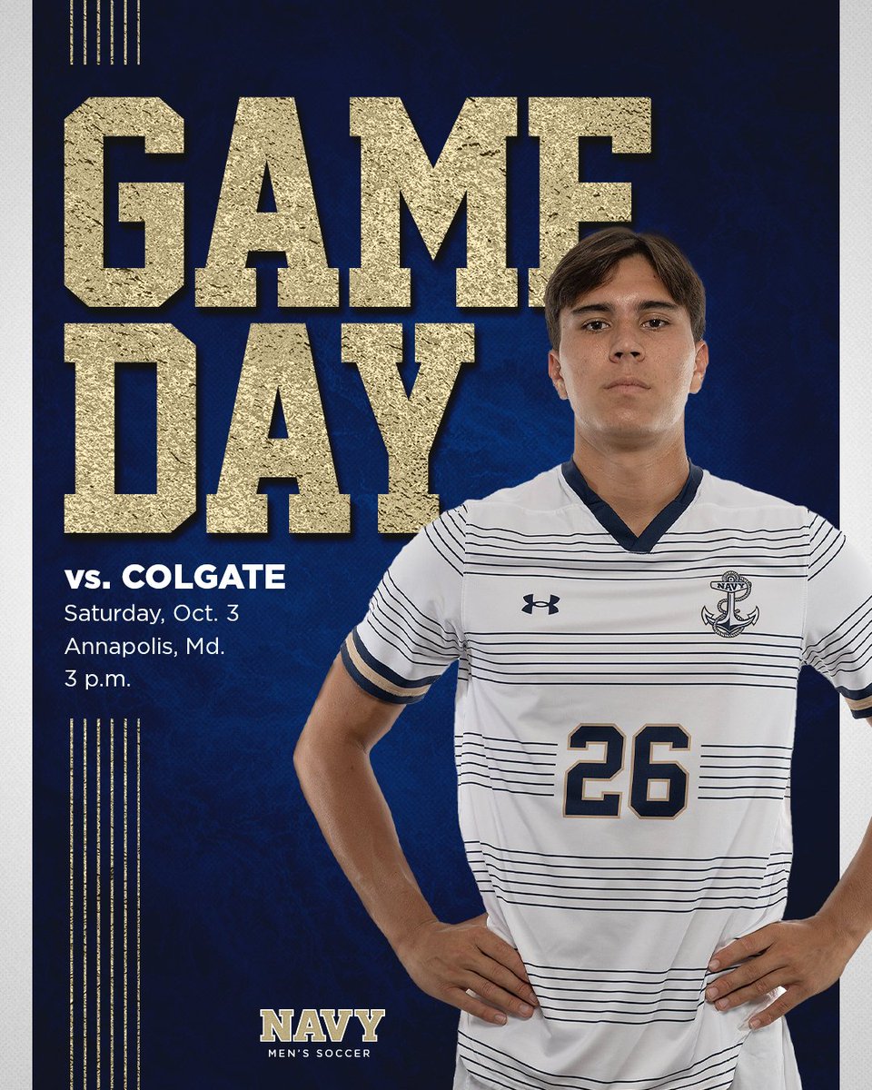NavyMSoccer's tweet photo. Ready for the Raiders

🆚 Colgate
⏰ 3:05 PM
📍 Annapolis, Md.
📺 https://t.co/hTAw4dzH12
📊 https://t.co/BZ4mlRkiTR

#GoNavy | @PatriotLeague | @ESPNPlus https://t.co/E0M5kGM4ke