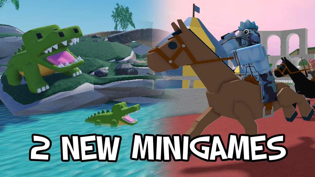TypicalRBLX's tweet photo. 2 new minigames have been added to Epic Minigames: Crocodile Chaos and Stallion Stampede! https://t.co/o4WmDst9IN https://t.co/j9KbSlcLYy