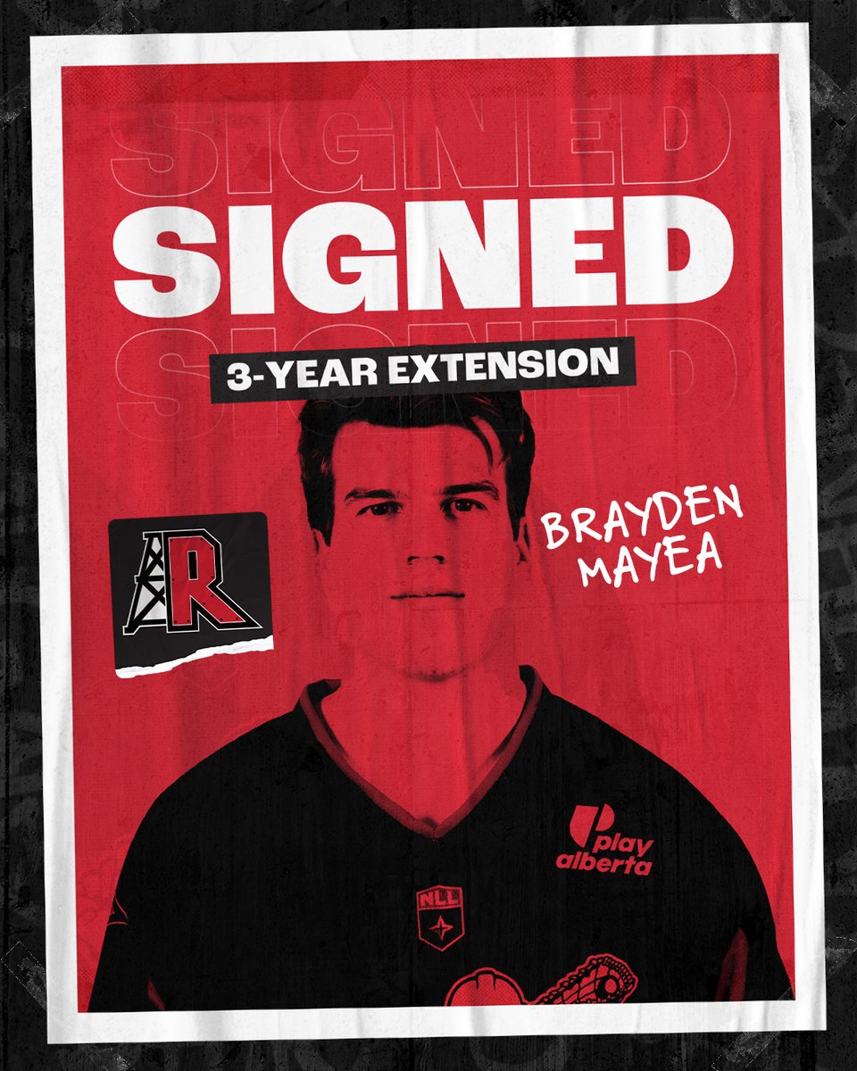 NLLRoughnecks's tweet photo. MAYO'S NOT GOING ANYWHERE 🥳

We have signed Brayden Mayea to a three-year deal! https://t.co/zMTK1fCm5O