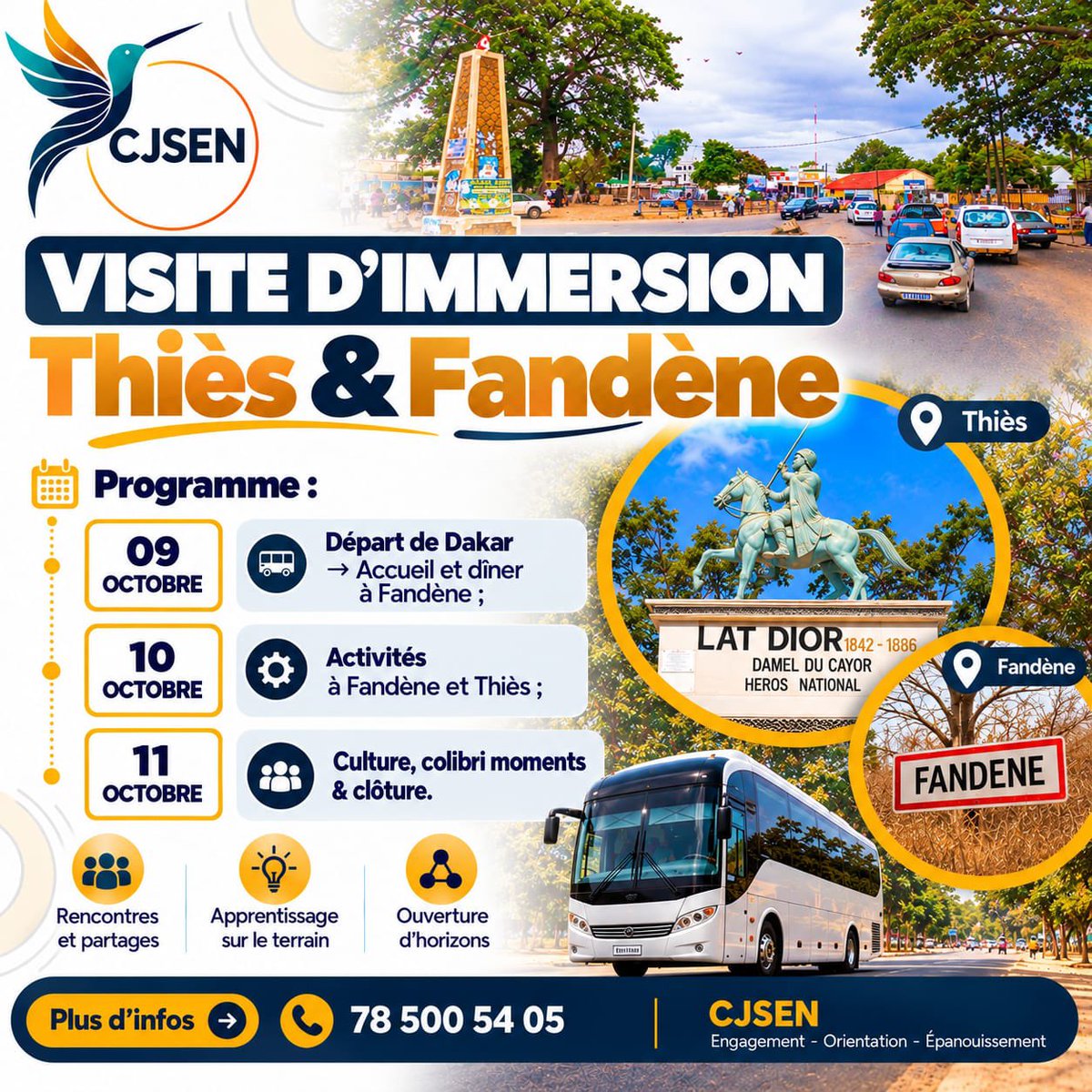 cjsen221's tweet photo. CJ SEN en immersion à Thiès & Fandène !
Du 9 au 11 octobre, notre délégation part à la rencontre des acteurs et des jeunes de Thiès et Fandène pour partager, apprendre et créer de nouvelles perspectives. 🤝💙
#CJSEN #Thies #Fandene #Immersion #jeunesse https://t.co/212zC9jxWr