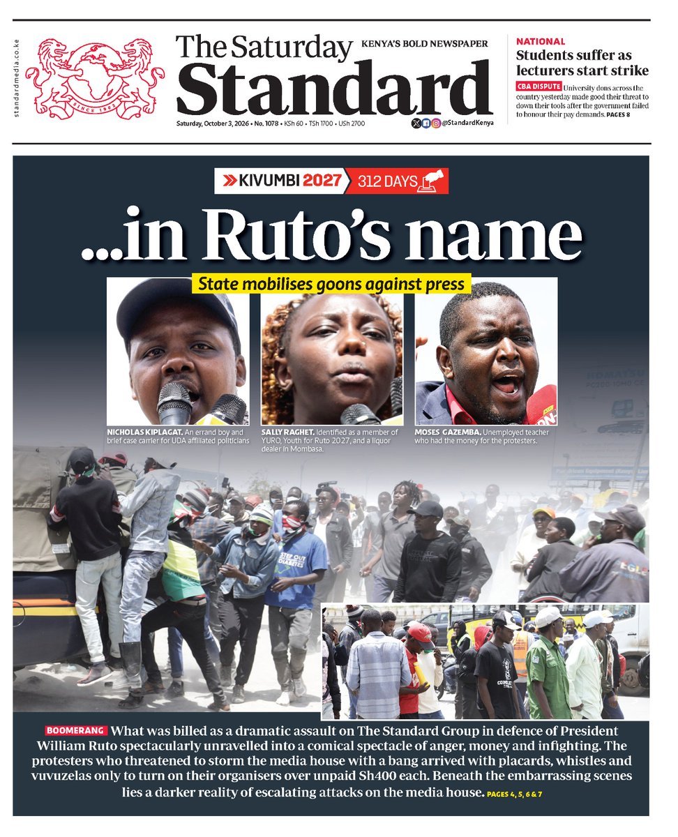 BernardKavuli's tweet photo. The Standard Newspaper has exposed chief goons hired by William Ruto to attack the media group. 

Retweet widely and expose them! https://t.co/5V2kRMxfFe